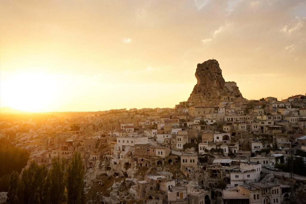 ortahisar, castle, tower, urban, houses, city, architectural, sunset, emergency, turkey, nature, nevşehir, sky, cappadocia, trip, tourist, tourism, eskisehir turkey, panorama, anatolia
